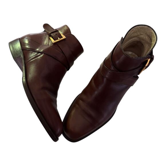 Bally Bickford Brown Leather Ankle Strap Boots Size 5½ M Made in Italy - Picture 14 of 16